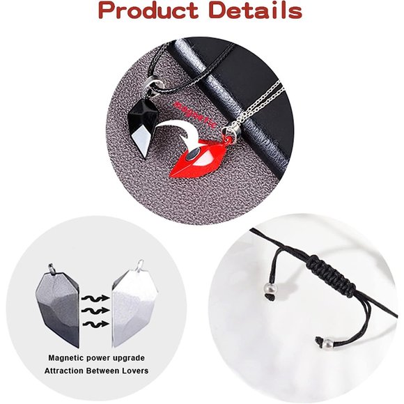 Long tiantian 4Pcs Couple Necklace Bracelet Set Matching Bracelets for C… - Picture 5 of 6